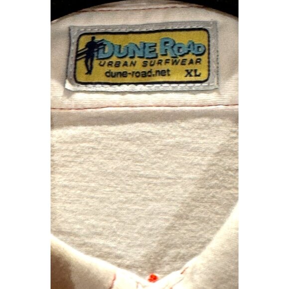 Dune Road Mens XL White Polo Shirt W/ Red Contrast Stitching & Pocket Casual Res - Picture 4 of 5